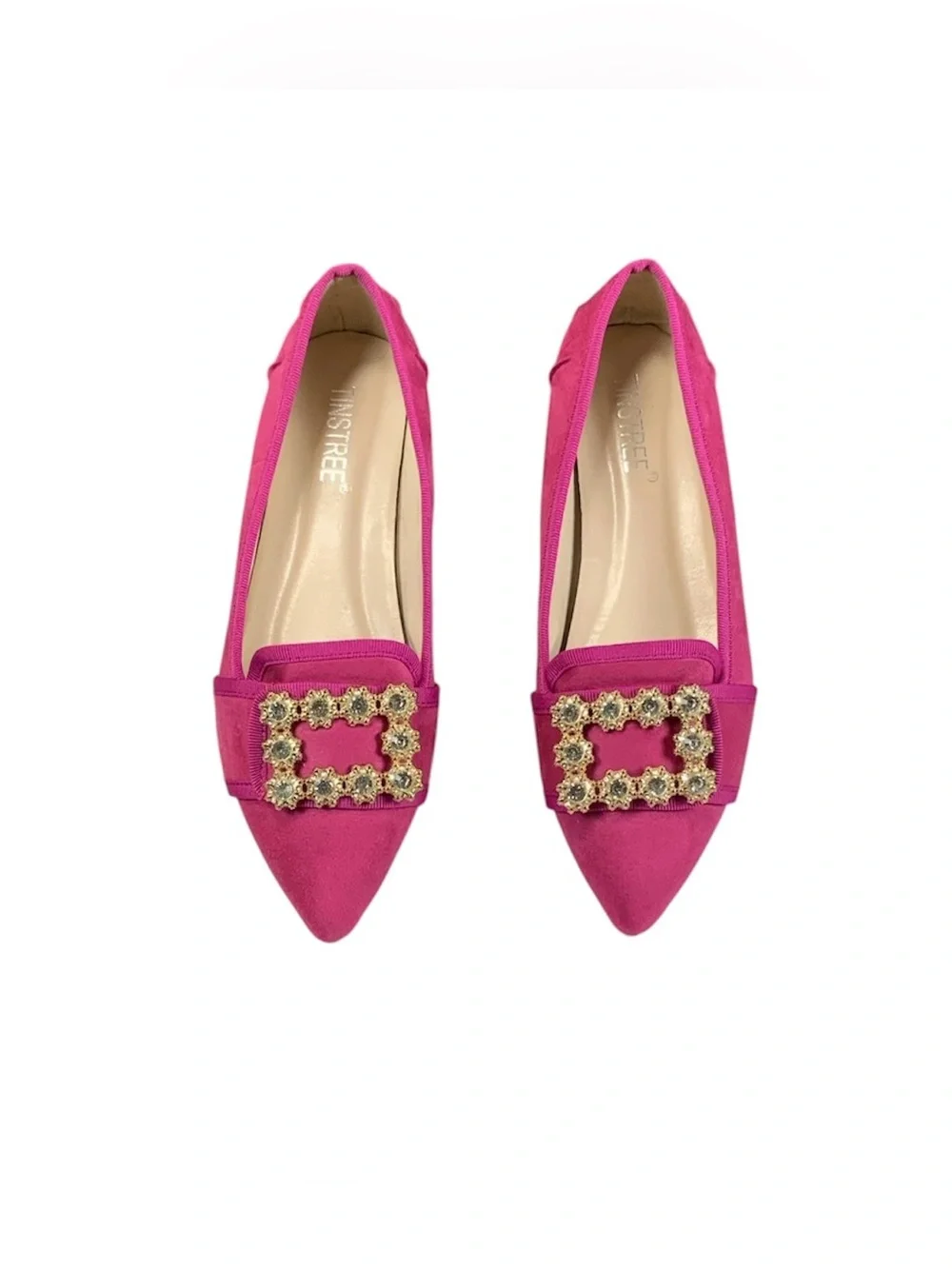 Tinstree Fushia Suede Ballet Flats